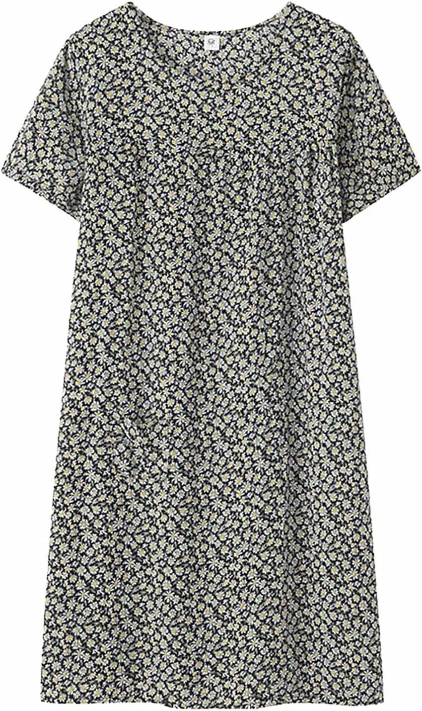Sleep Shirts for Women Short Sleeve Night Shirts for Sleeping Womens Cotton Nightgown Soft Nightdress Sleepwear