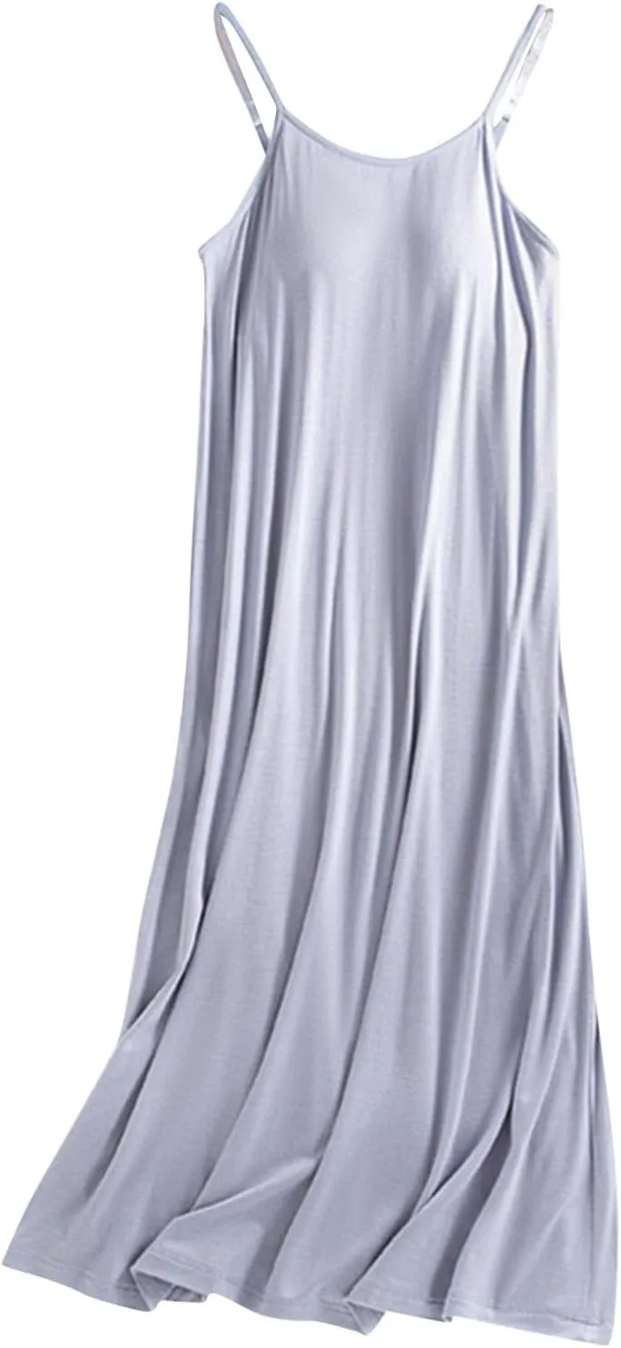 Sleeping Gown Women Sleeveless Camisole Nightgown Fashion Trendy Soft Comfort Loungewear Sleepshirts with Padded