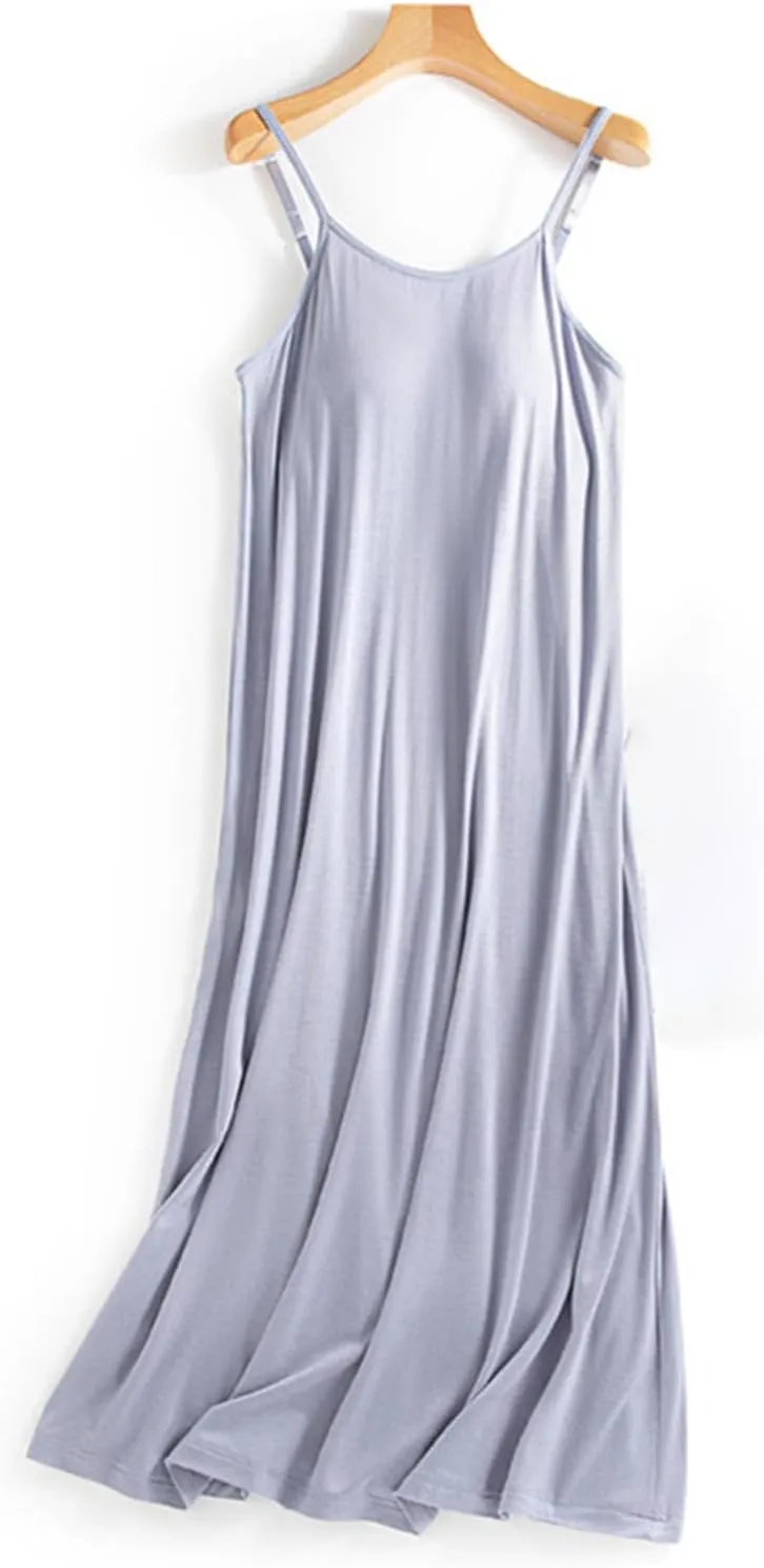 Sleeping Gown Women Sleeveless Camisole Nightgown Fashion Trendy Soft Comfort Loungewear Sleepshirts with Padded
