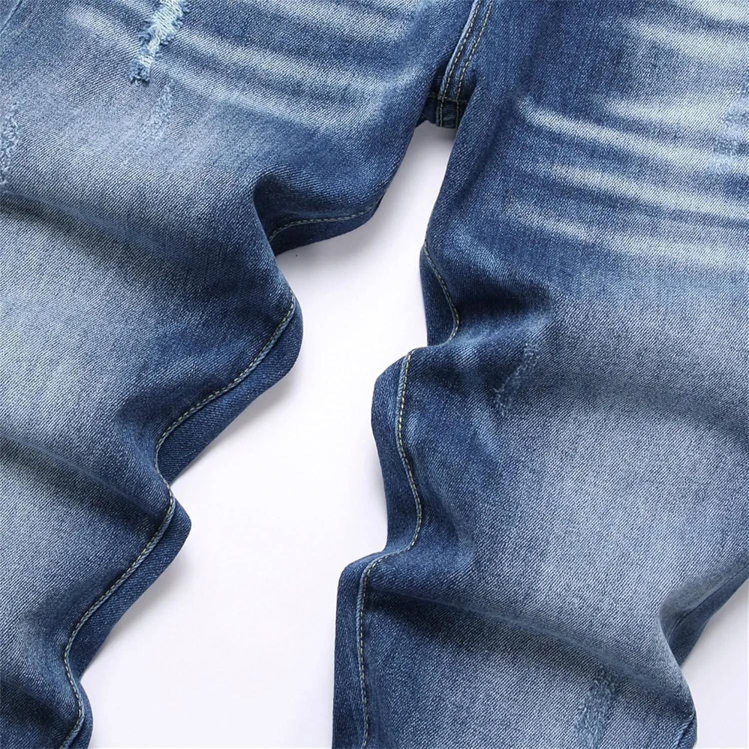 Slim Fit Stretch Skinny Jeans for Men Fashion Button Trousers Straight Leg Comfort Denim Pants