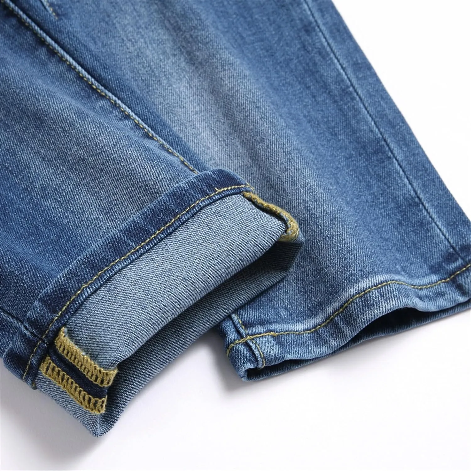 Slim Fit Stretch Skinny Jeans for Men Fashion Button Trousers Straight Leg Comfort Denim Pants