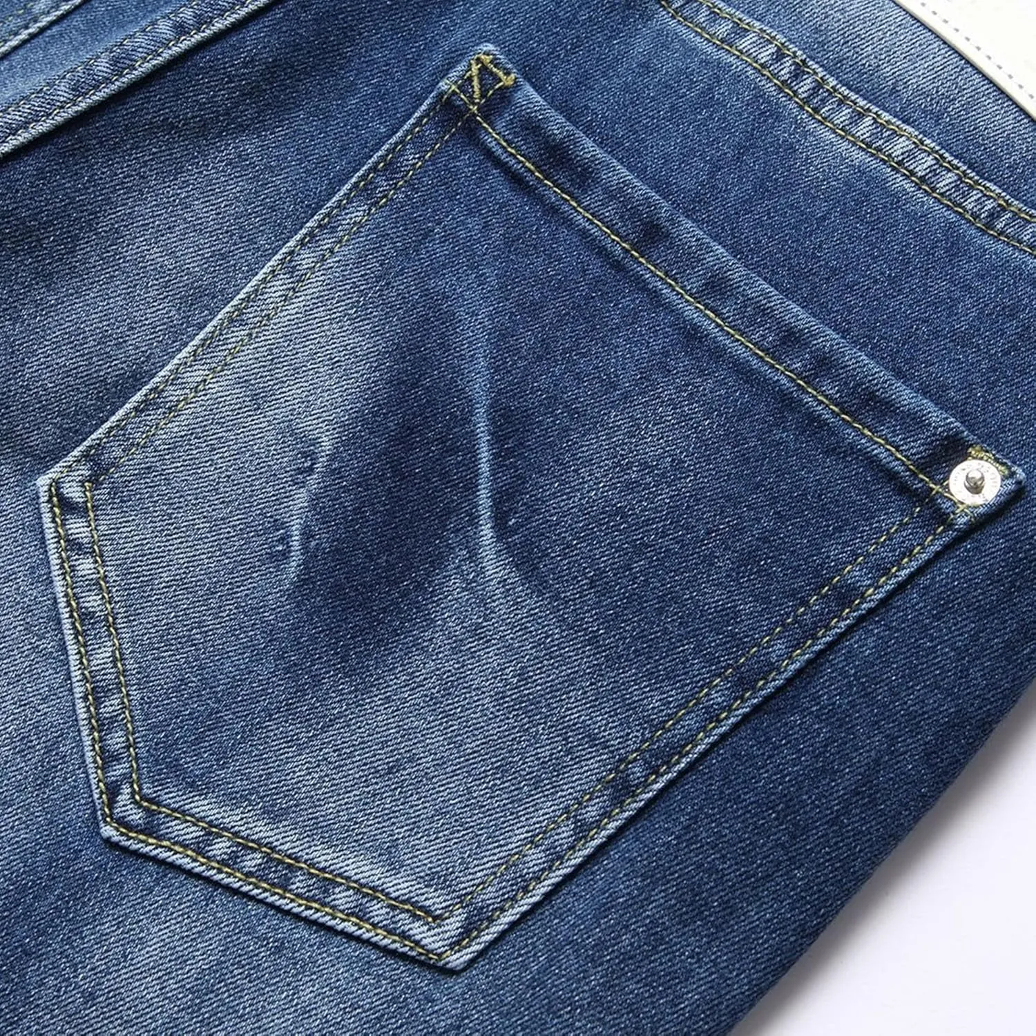 Slim Fit Stretch Skinny Jeans for Men Fashion Button Trousers Straight Leg Comfort Denim Pants