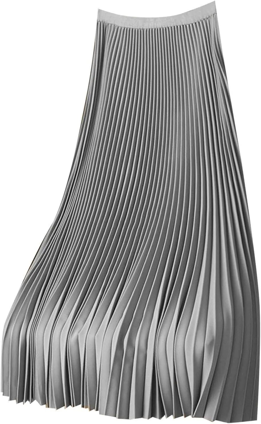 Solid Color Premium Satin Pleated Skirt Plus Size Versatile Skirt Womens Midi Jean Skirts