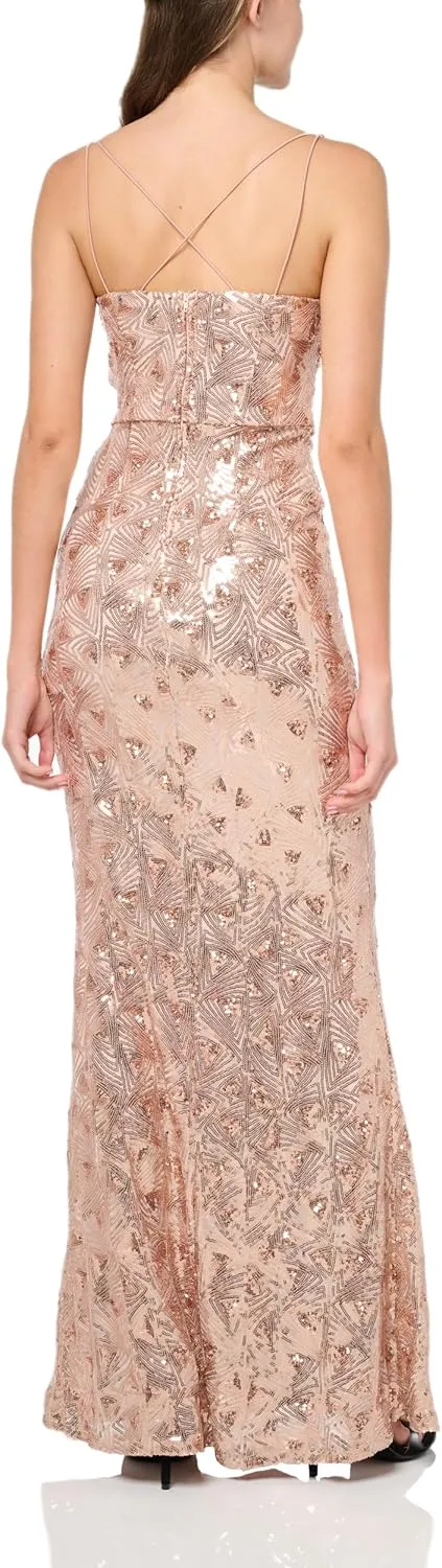 Speechless Women's Sleeveless Maxi Sequined Party Slip Dress