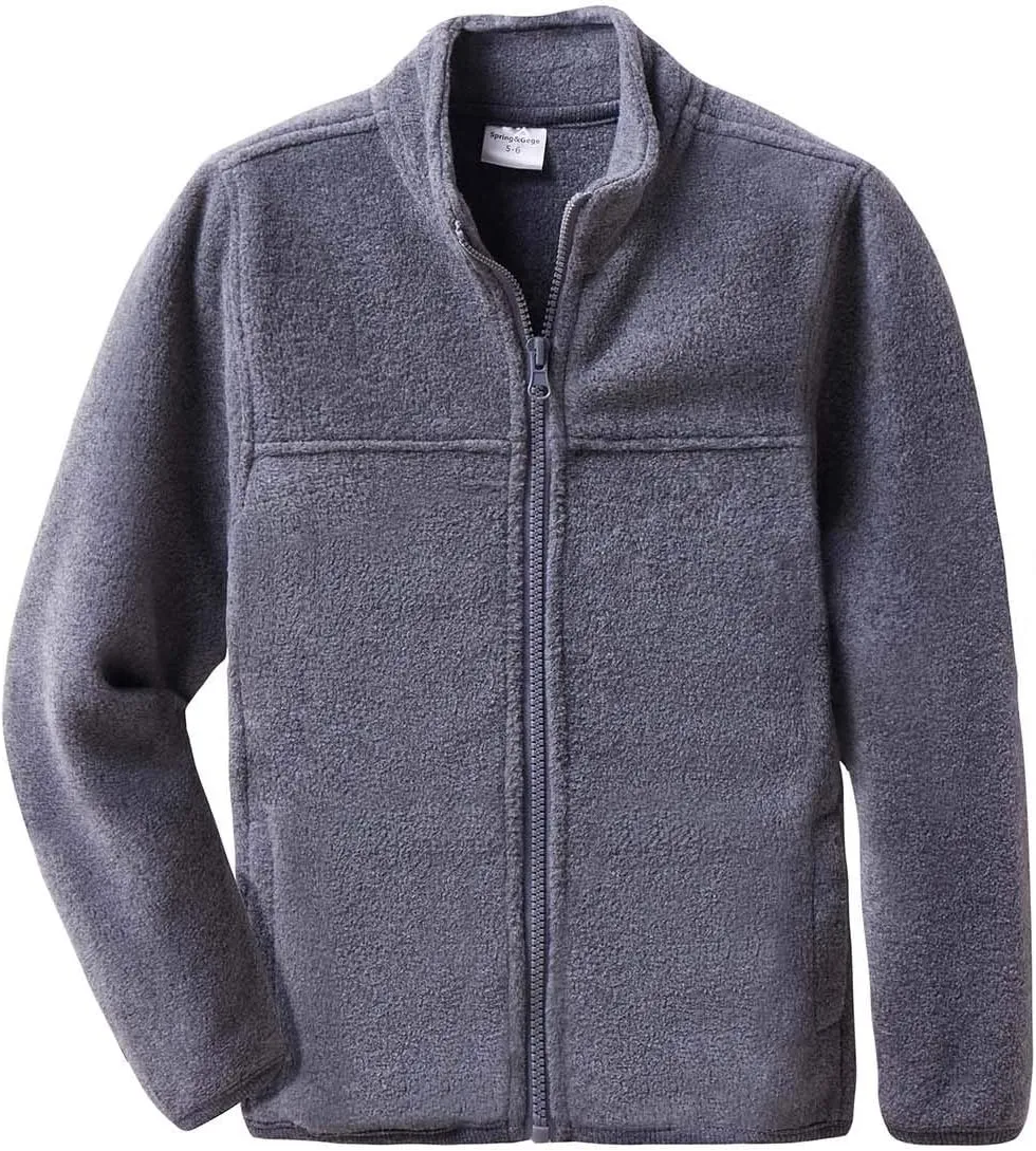 Spring&Gege Youth Solid Full-Zip Polar Fleece Jacket for Children
