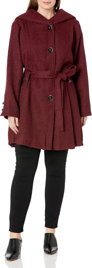 Steve Madden Women's Plus-Size Single Breasted Wool Coat