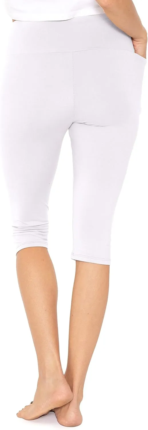 STRETCH IS COMFORT Women and Plus Size High Waist Biker Shorts, Full, and Knee Length Leggings with Pocket
