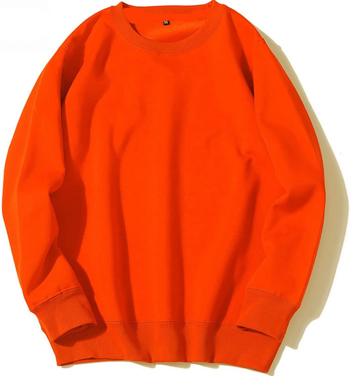 Sweatshirts for Mens Solid Color Crew Neck Fleece Casual Comfy Loose Pullover Long Sleeve Tops Trendy Preppy Clothes