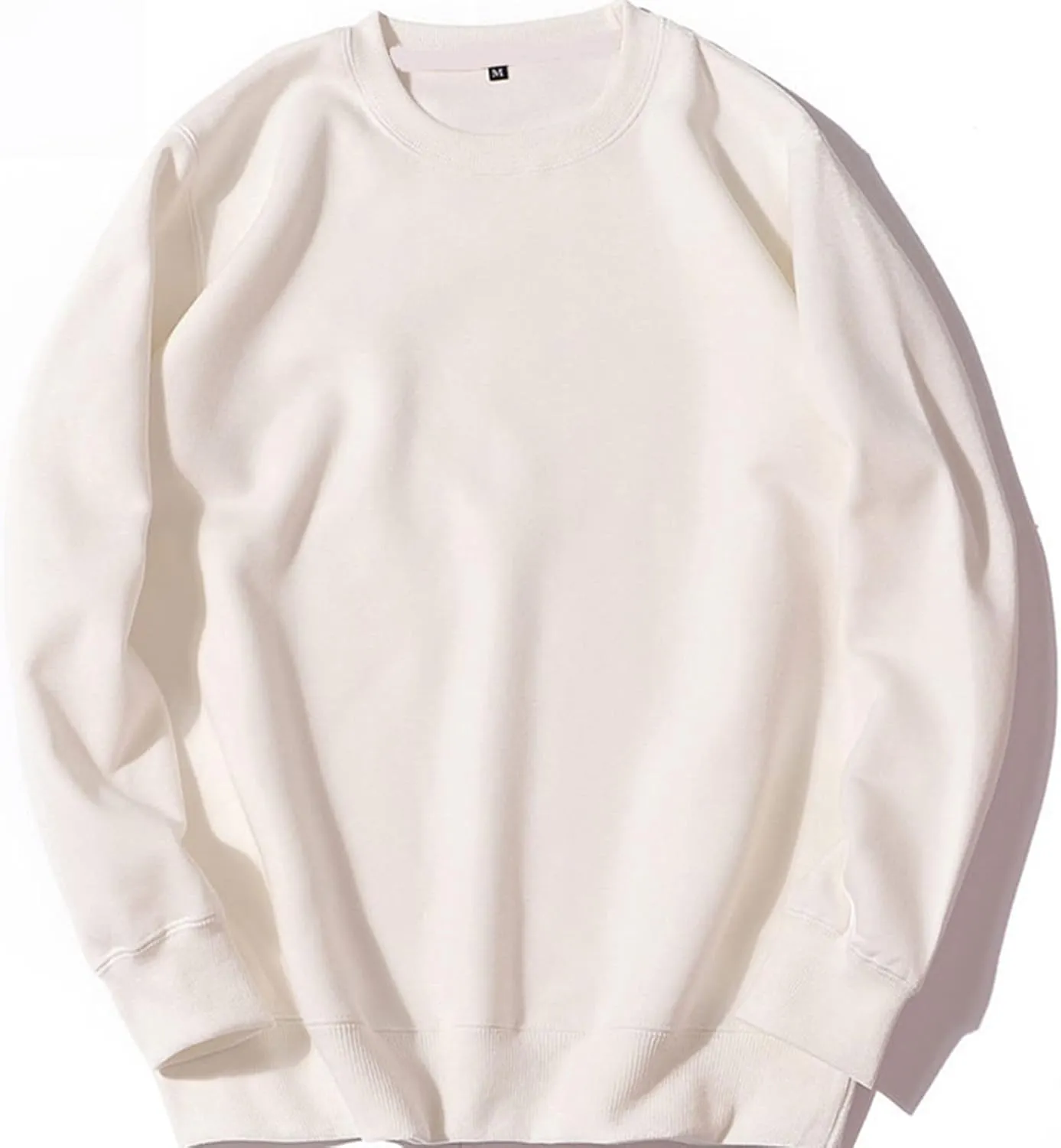 Sweatshirts for Mens Solid Color Crew Neck Fleece Casual Comfy Loose Pullover Long Sleeve Tops Trendy Preppy Clothes
