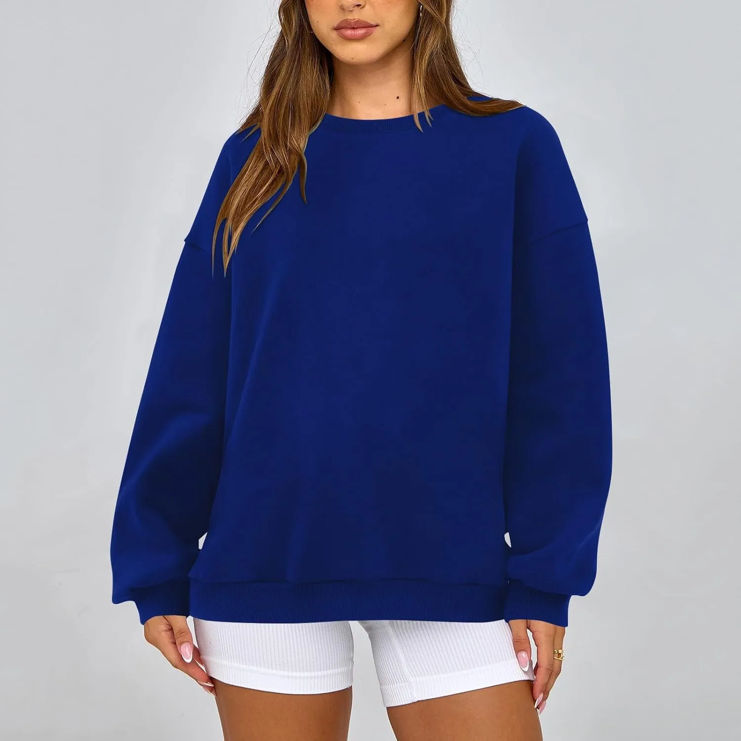 Sweatshirts for Women Plus Size Fleece Crewneck Sweatshirt Oversized Long Sleeve Preppy Pullover Casual Sweat Shirts