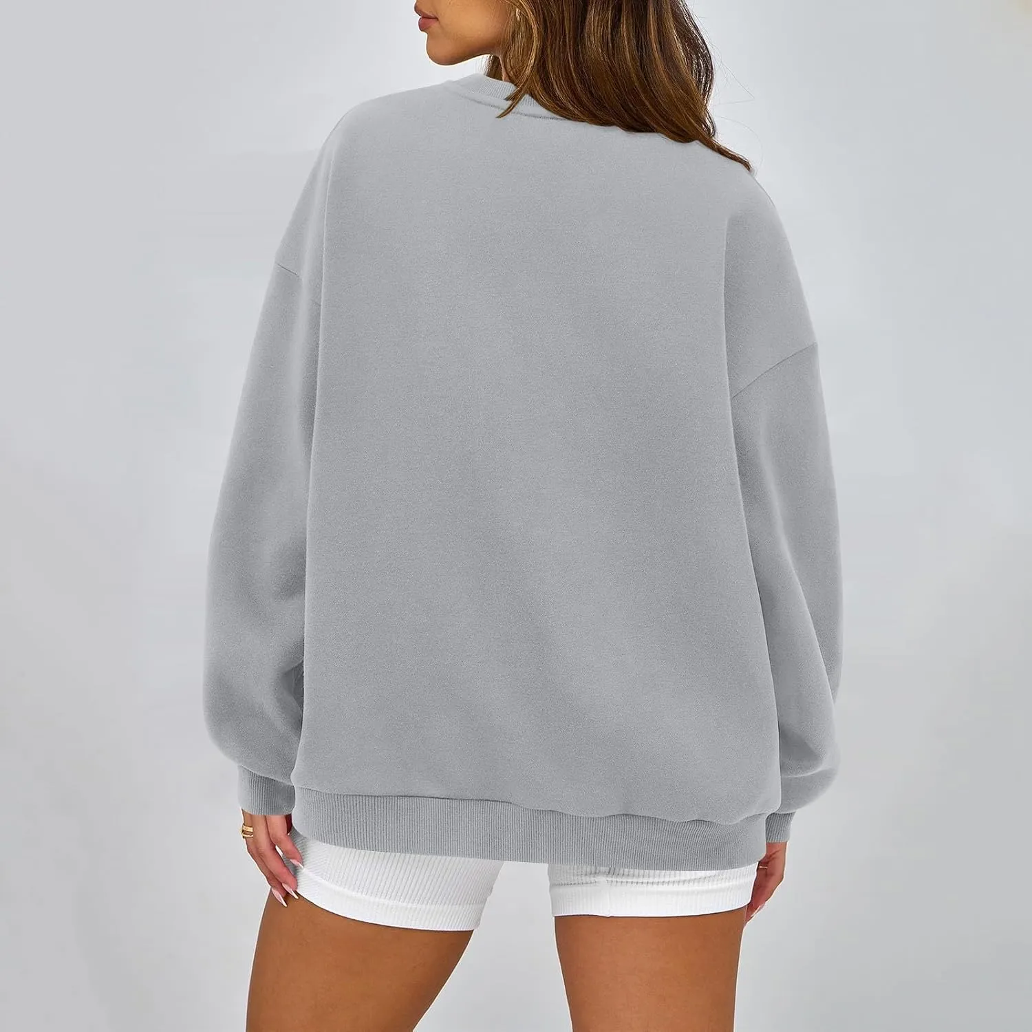 Sweatshirts for Women Plus Size Fleece Crewneck Sweatshirt Oversized Long Sleeve Preppy Pullover Casual Sweat Shirts