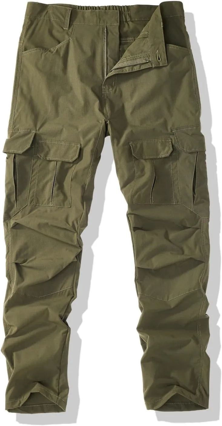 Tactical Pants for Men Waterproof Cargo Pants Ripstop with Pocket Stretch Hiking Outfit Multi-Pockets Baggy Pantalones