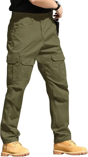 Tactical Pants for Men Waterproof Cargo Pants Ripstop with Pocket Stretch Hiking Outfit Multi-Pockets Baggy Pantalones