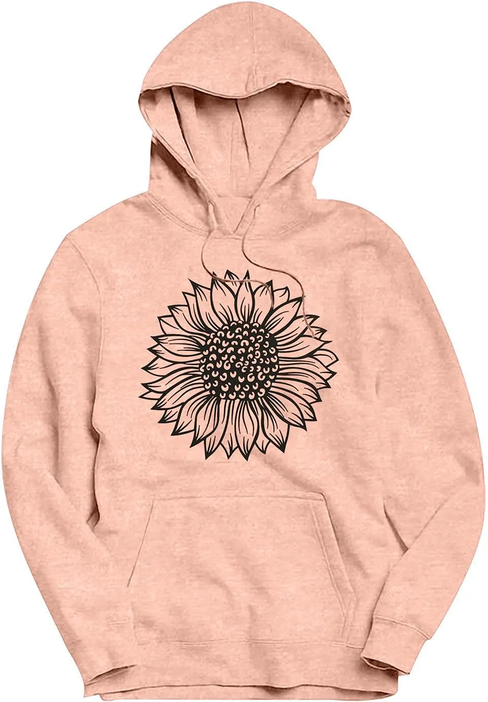 TAOHONG Women Sunflower Hoodies,Trendy Drawstring Sweatshirts with Pockets Long Sleeve Sweaters Pullover Fall Winter Outfits