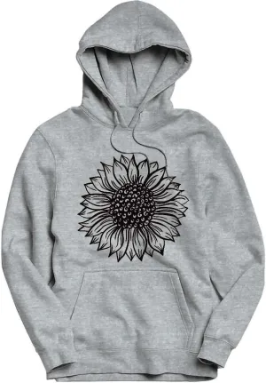 TAOHONG Women Sunflower Hoodies,Trendy Drawstring Sweatshirts with Pockets Long Sleeve Sweaters Pullover Fall Winter Outfits