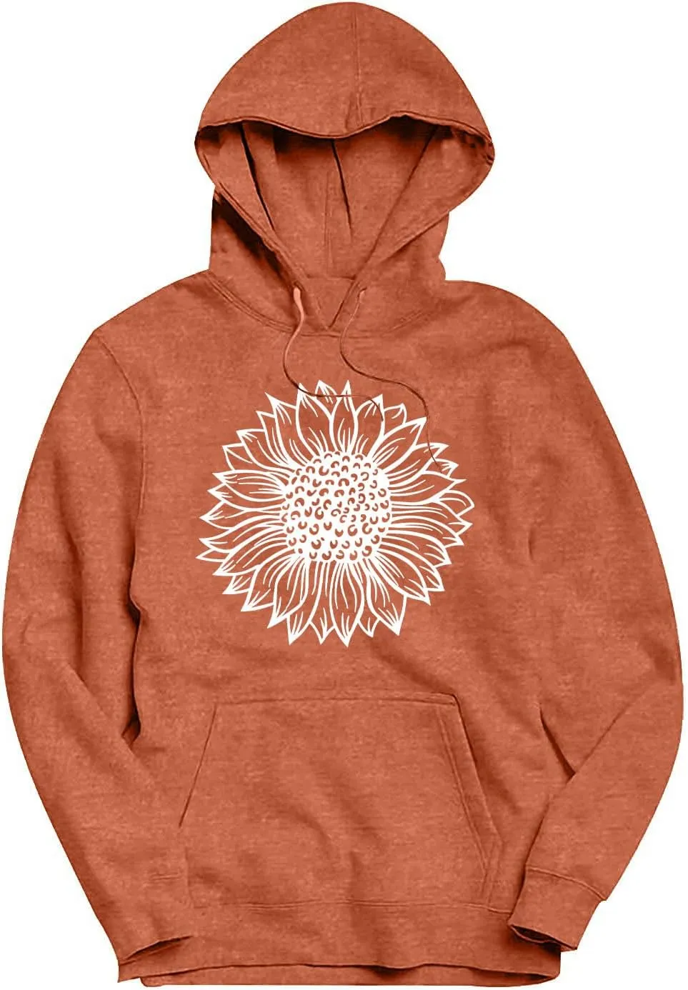 TAOHONG Women Sunflower Hoodies,Trendy Drawstring Sweatshirts with Pockets Long Sleeve Sweaters Pullover Fall Winter Outfits