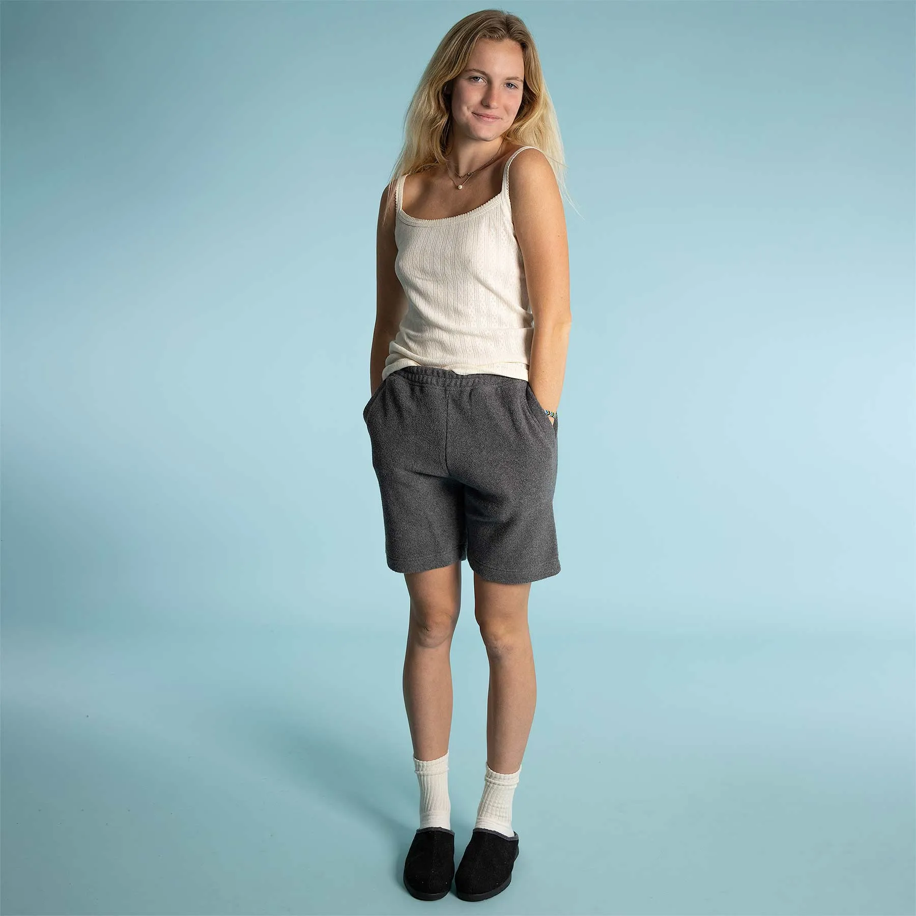 TETON 100% Organic Cotton Fleece Sweat Shorts (Covered Organic Elastic, Plastic-free, Organic Cotton Thread Option, 100% Biodegradable)