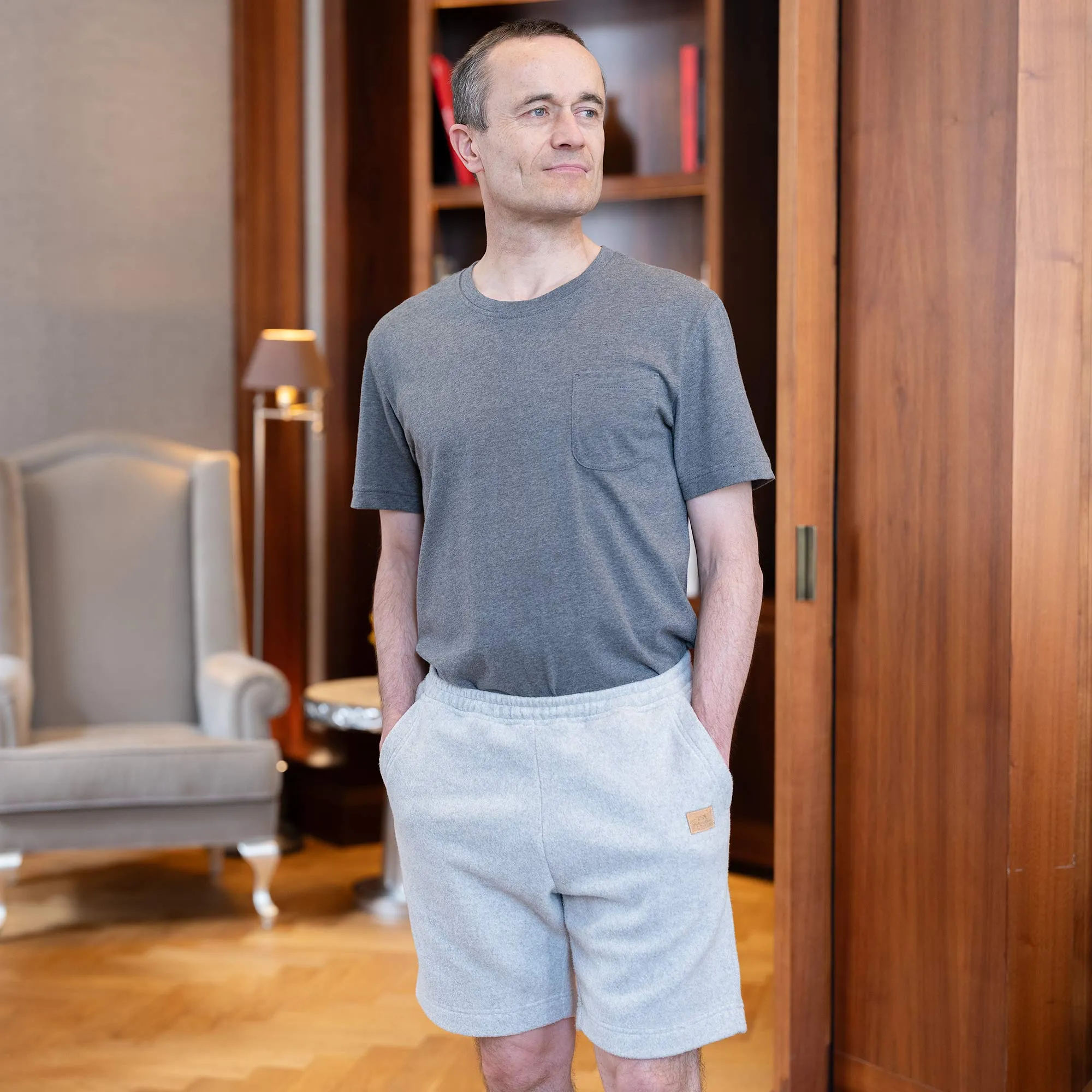 TETON 100% Organic Cotton Fleece Sweat Shorts (Covered Organic Elastic, Plastic-free, Organic Cotton Thread Option, 100% Biodegradable)