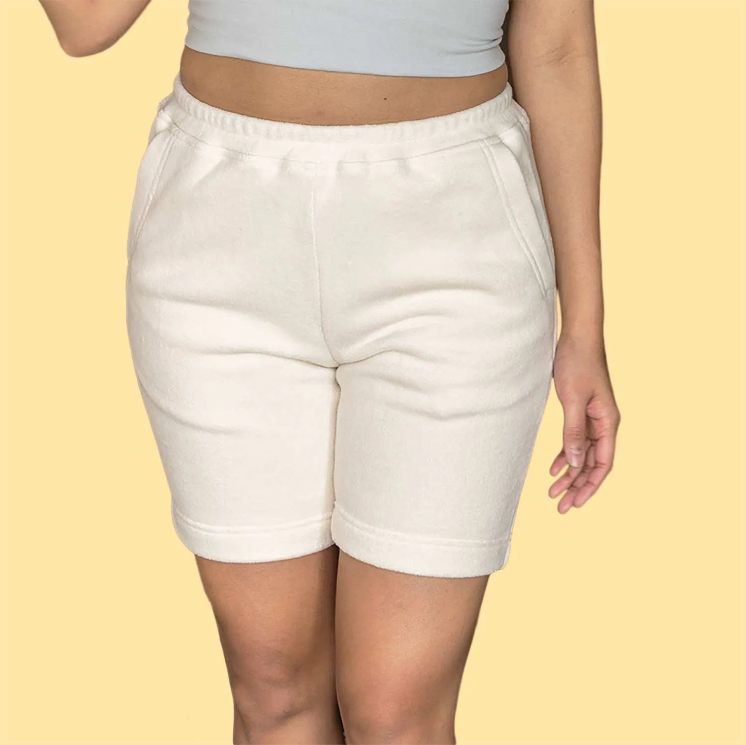 TETON 100% Organic Cotton Fleece Sweat Shorts (Covered Organic Elastic, Plastic-free, Organic Cotton Thread Option, 100% Biodegradable)