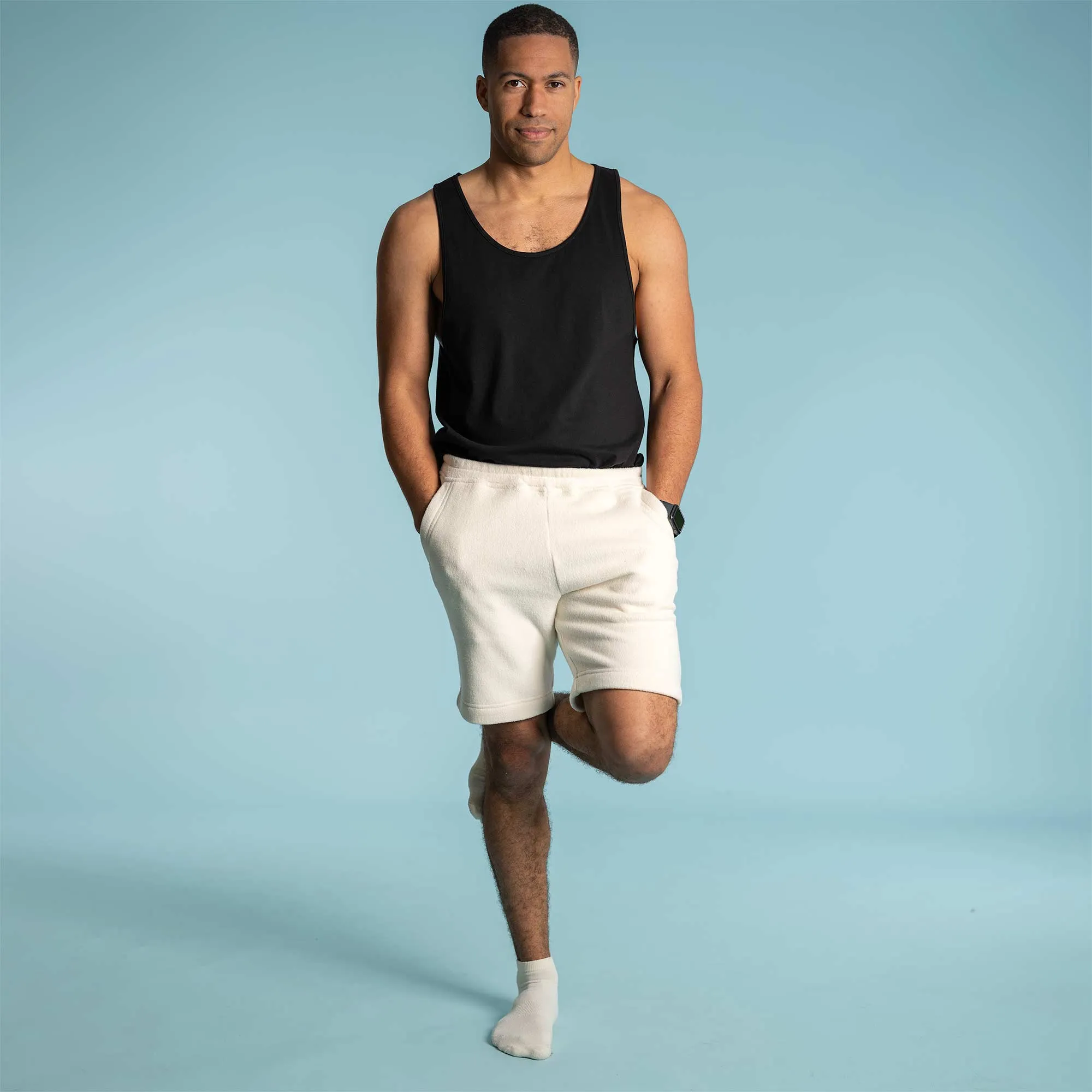 TETON 100% Organic Cotton Fleece Sweat Shorts (Covered Organic Elastic, Plastic-free, Organic Cotton Thread Option, 100% Biodegradable)