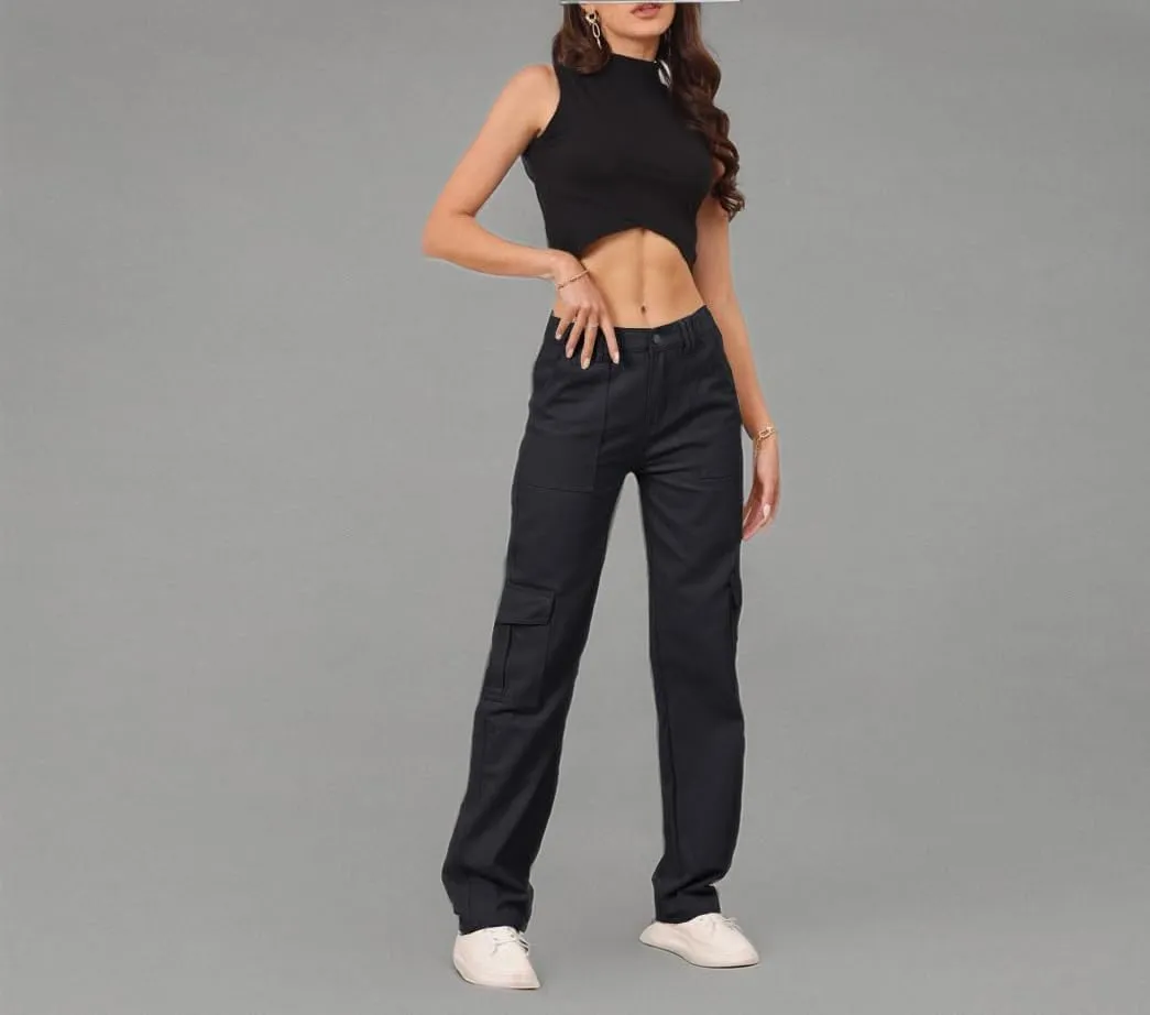 THWEI Cargo Pants for Women High Waisted Casual Pants Y2K Streetwear with 6 Pockets