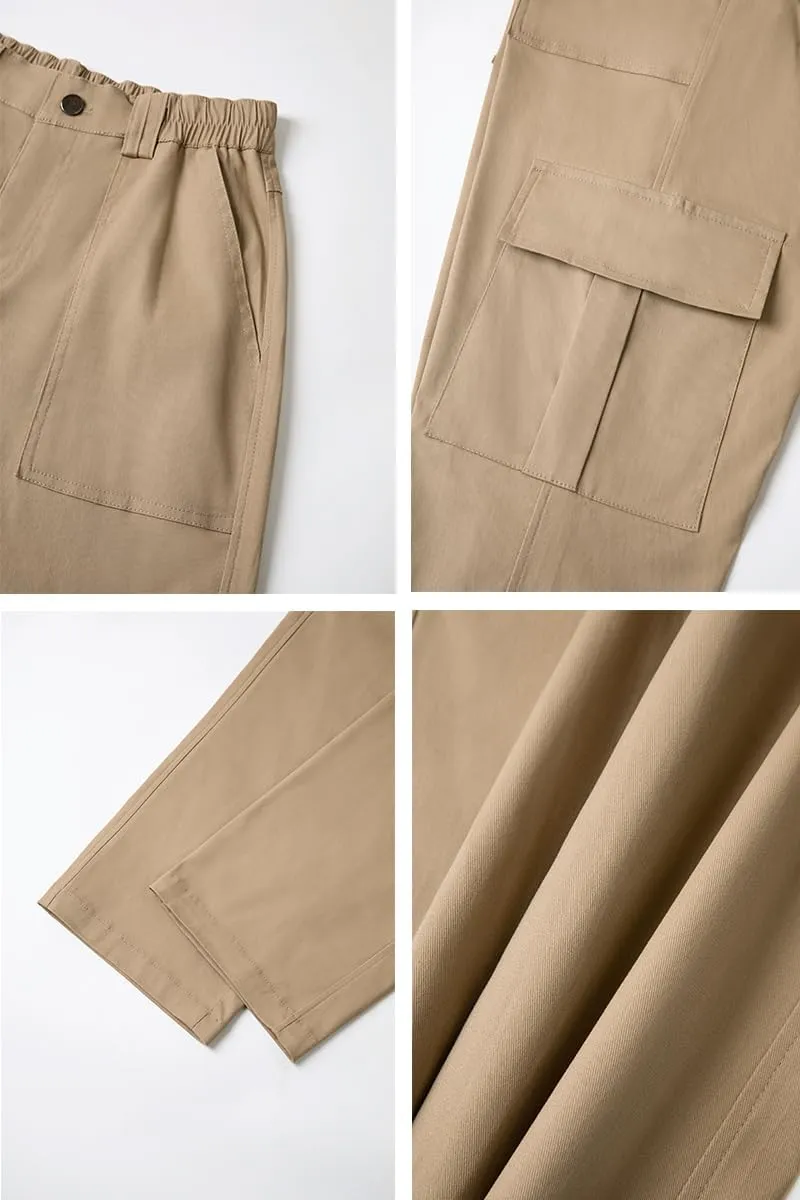 THWEI Cargo Pants for Women High Waisted Casual Pants Y2K Streetwear with 6 Pockets
