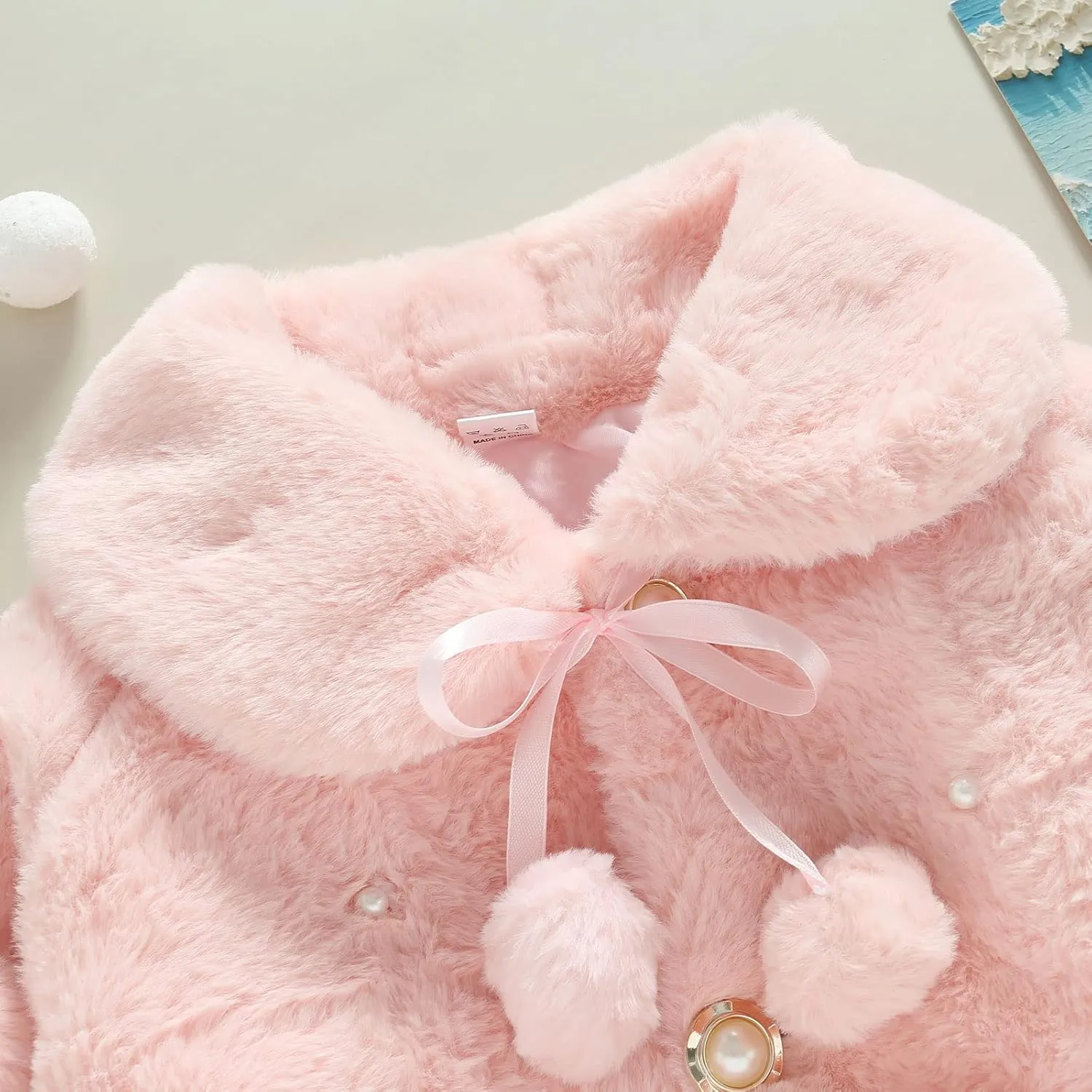 Toddler Baby Girl Winter Fur Coat Jacket Cloak Thicken Shawl Snowsuit Outerwear Clothes