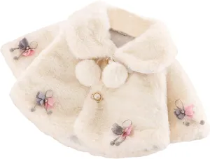 Toddler Baby Girl Winter Fur Coat Jacket Cloak Thicken Shawl Snowsuit Outerwear Clothes