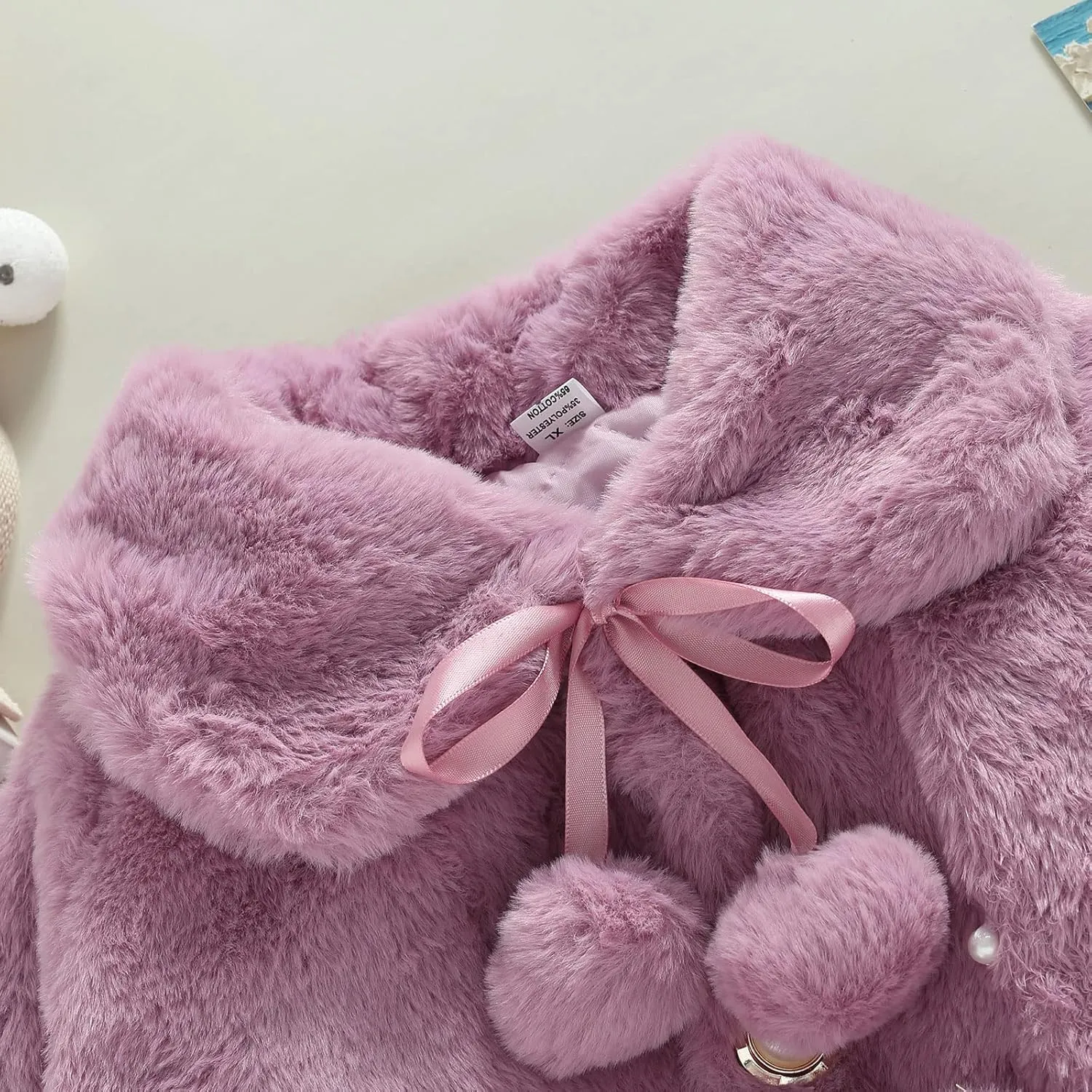 Toddler Baby Girl Winter Fur Coat Jacket Cloak Thicken Shawl Snowsuit Outerwear Clothes