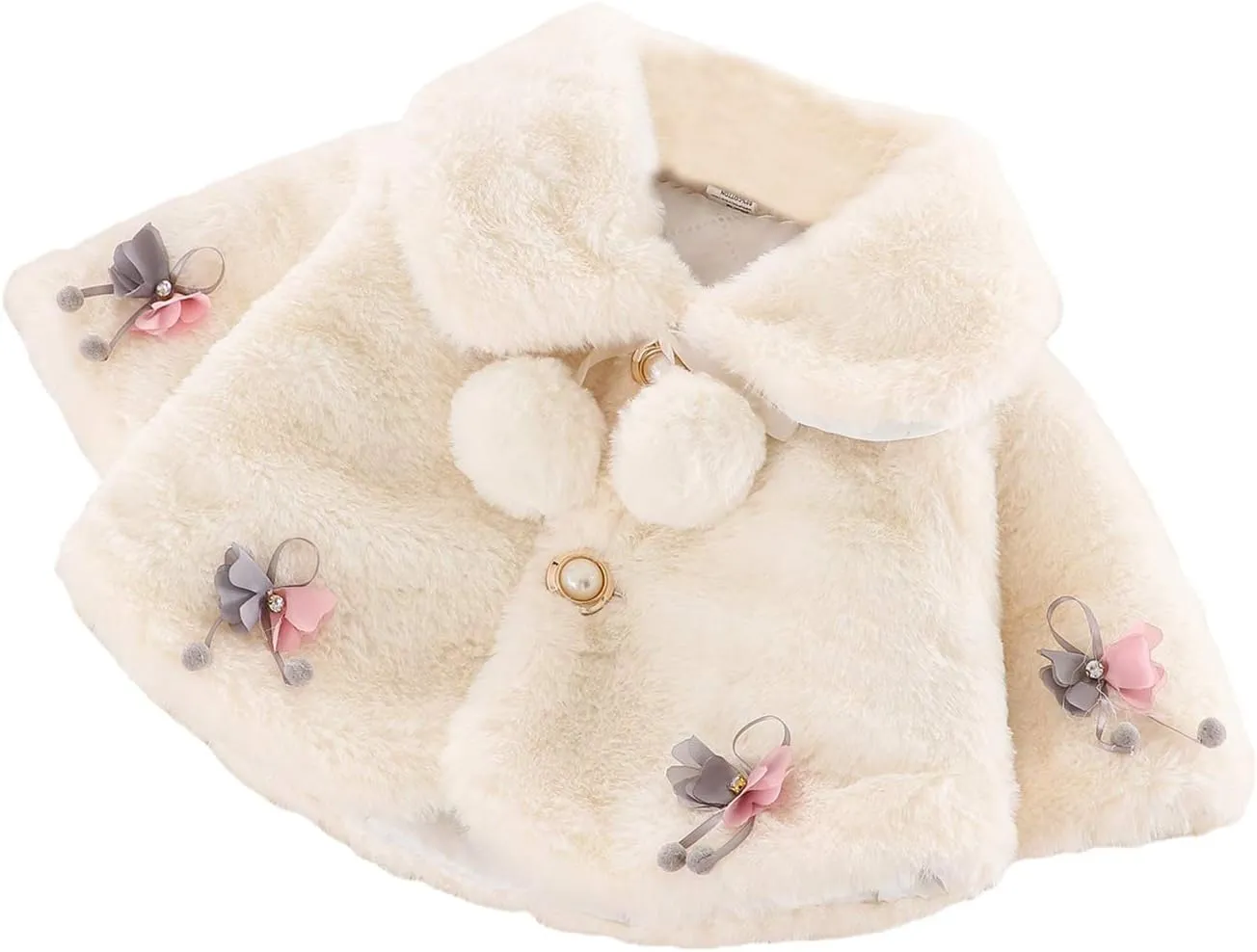 Toddler Baby Girl Winter Fur Coat Jacket Cloak Thicken Shawl Snowsuit Outerwear Clothes