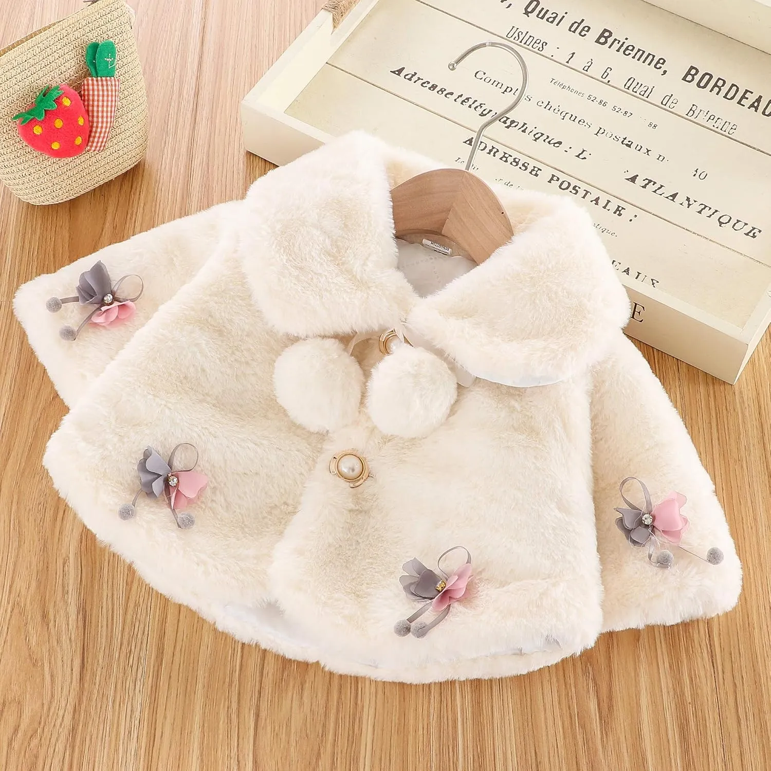Toddler Baby Girl Winter Fur Coat Jacket Cloak Thicken Shawl Snowsuit Outerwear Clothes