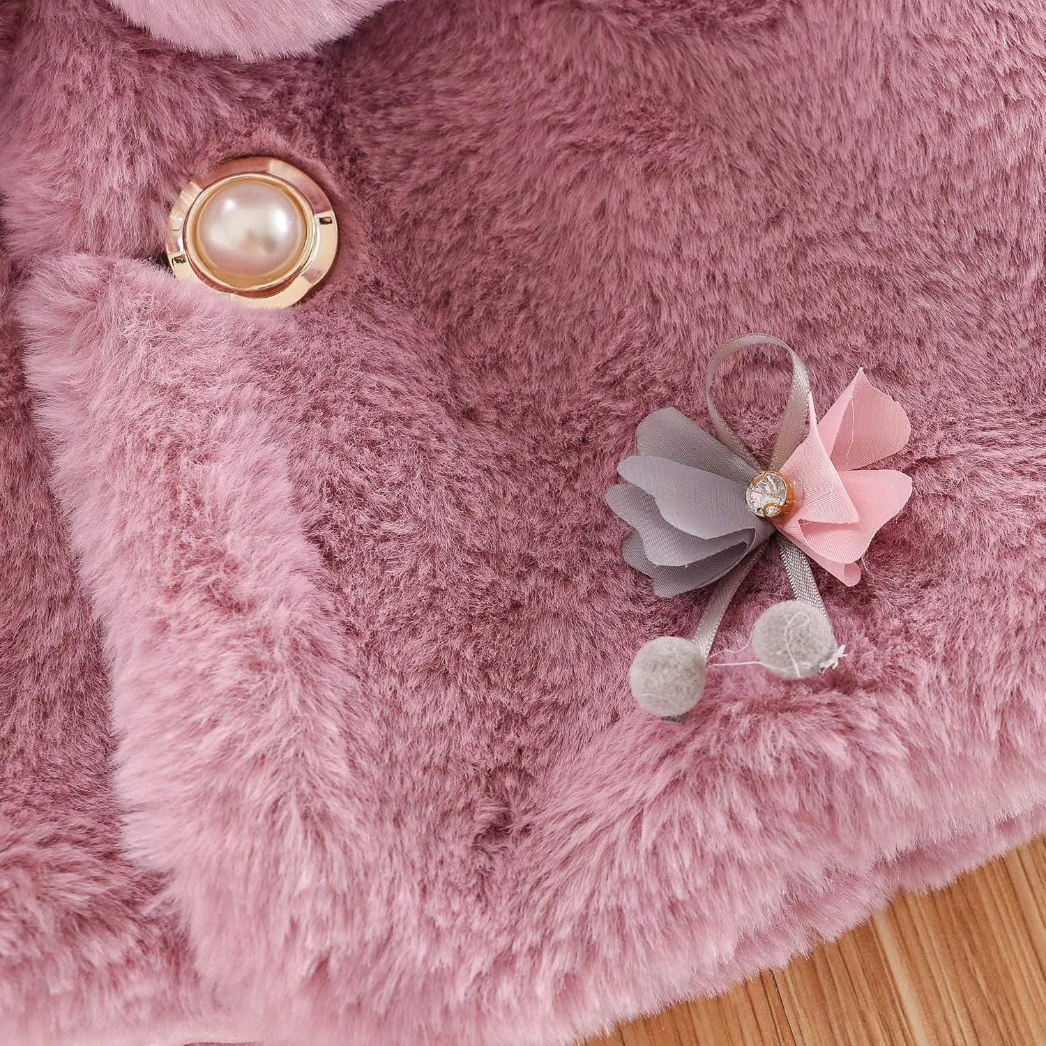 Toddler Baby Girl Winter Fur Coat Jacket Cloak Thicken Shawl Snowsuit Outerwear Clothes