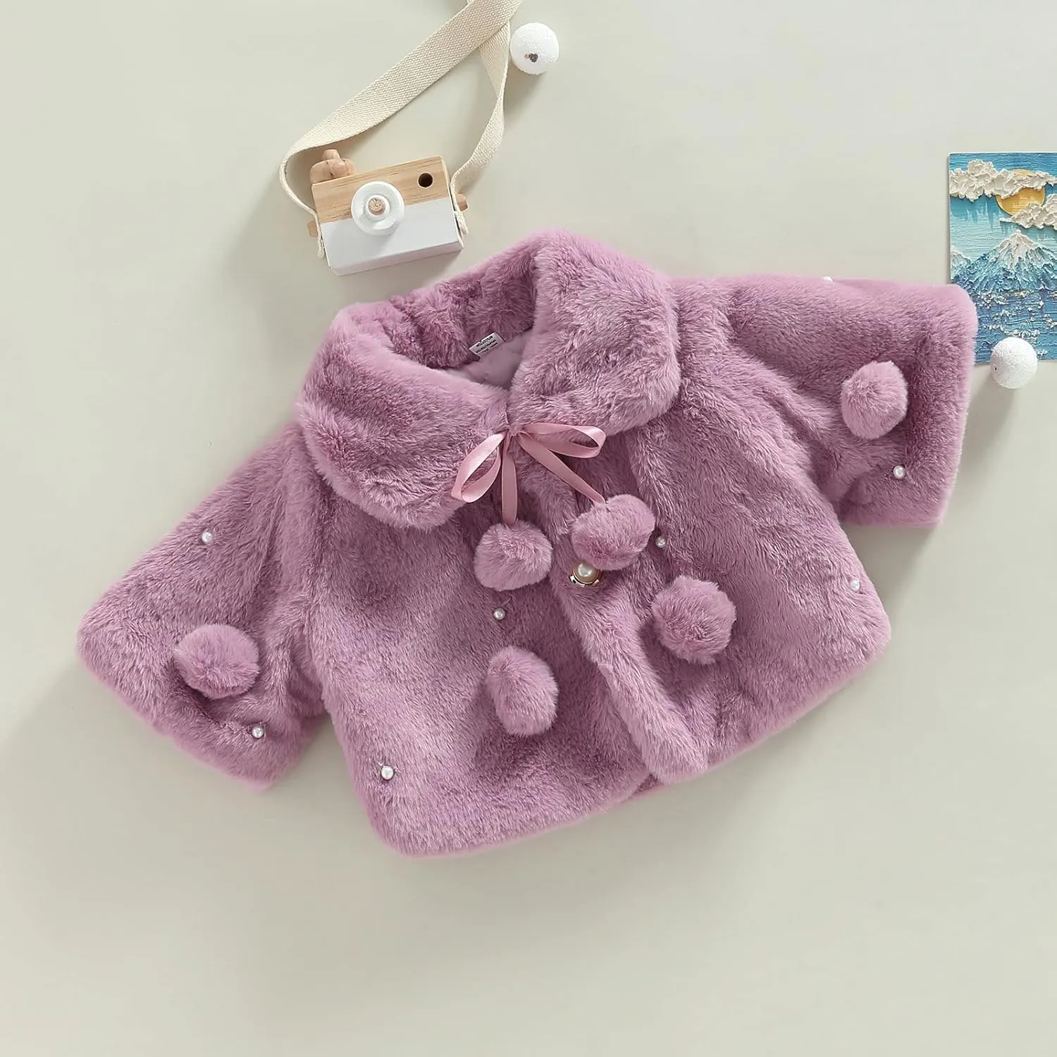 Toddler Baby Girl Winter Fur Coat Jacket Cloak Thicken Shawl Snowsuit Outerwear Clothes