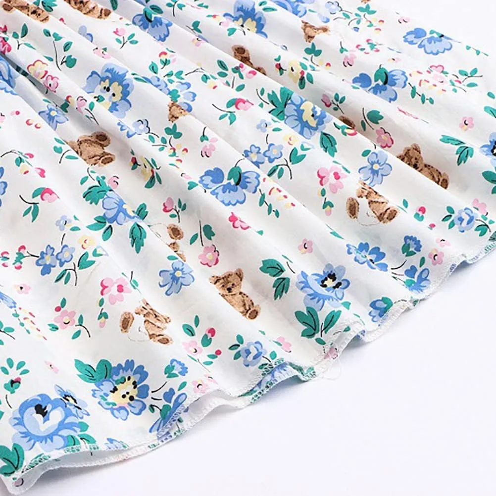Toddler Baby Girls Summer Dress Ruffle Straps Princess Sundress Floral Printed Casual Beach Holiday Sleeveless Dress