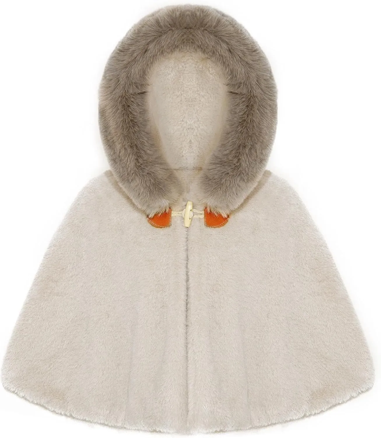 Toddler Girls Fleece Poncho Car Seat Coat Warm Infant Kids Furry Winter Hooded Cape Cloak Jacket Outerwear