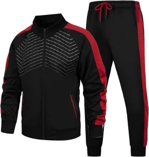 TOLOER Men's Activewear Full Zip Warm Tracksuit Sports Set Casual Sweat Suit