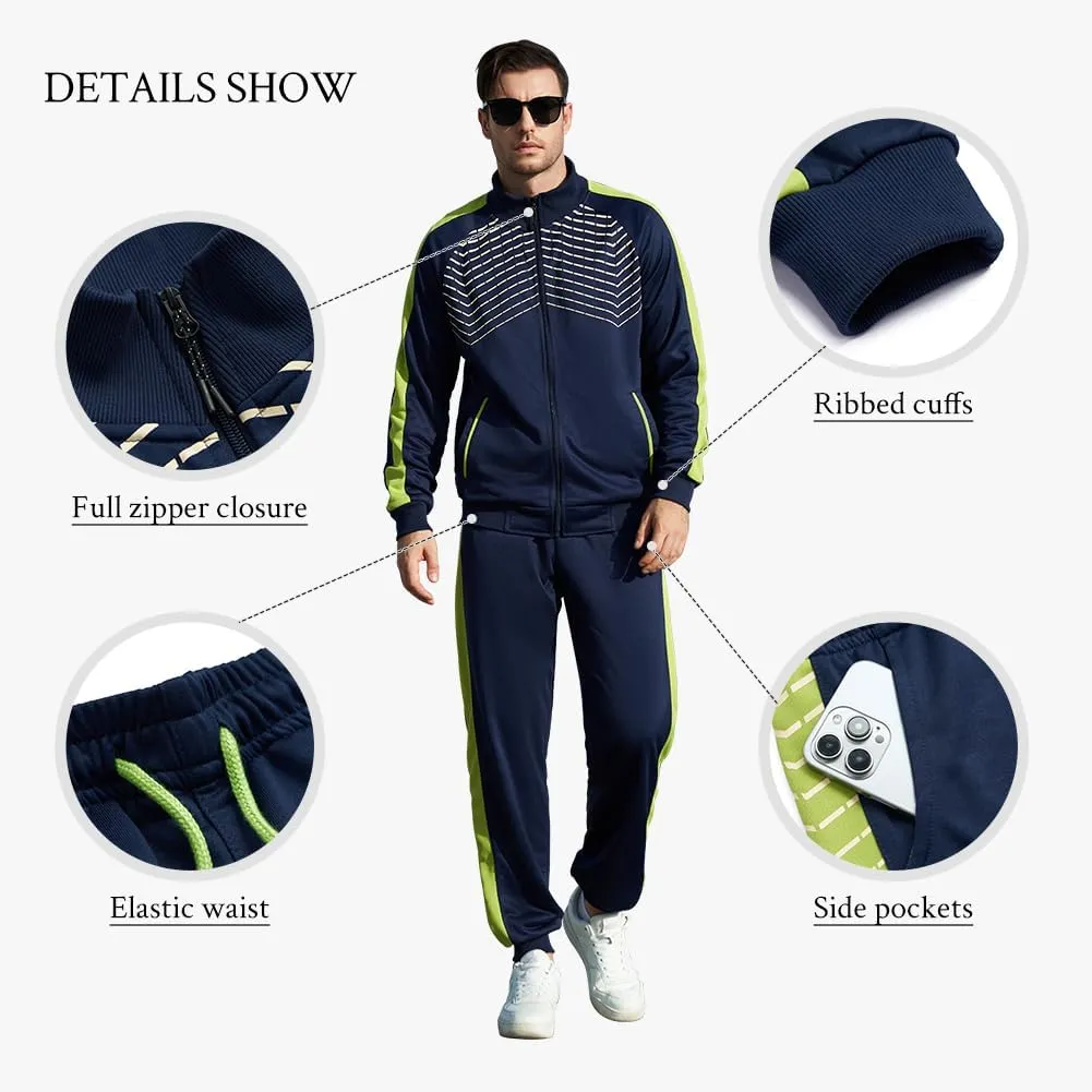 TOLOER Men's Activewear Full Zip Warm Tracksuit Sports Set Casual Sweat Suit