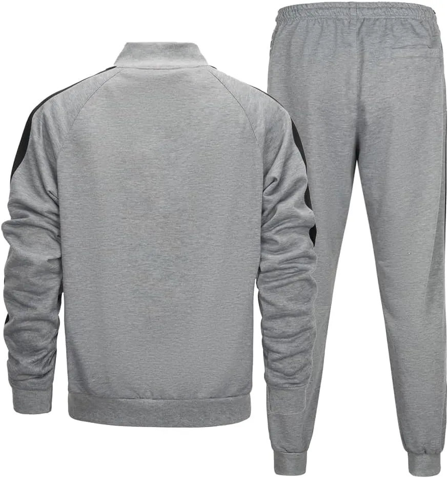 TOLOER Men's Activewear Full Zip Warm Tracksuit Sports Set Casual Sweat Suit