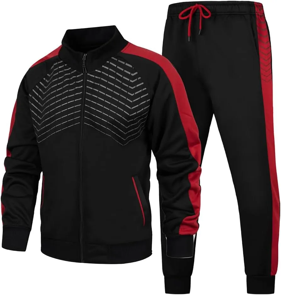 TOLOER Men's Activewear Full Zip Warm Tracksuit Sports Set Casual Sweat Suit