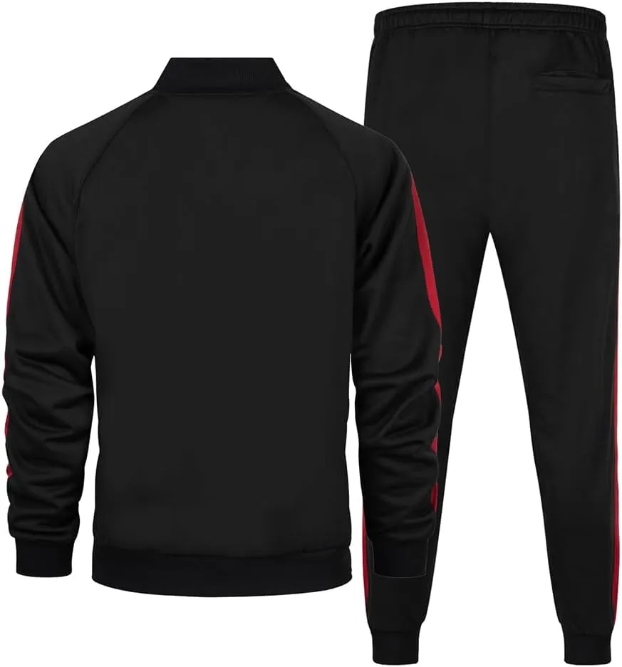 TOLOER Men's Activewear Full Zip Warm Tracksuit Sports Set Casual Sweat Suit