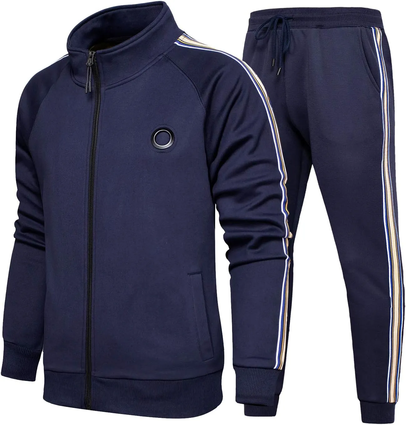 TOLOER Men's Activewear Full Zip Warm Tracksuit Sports Set Casual Sweat Suit