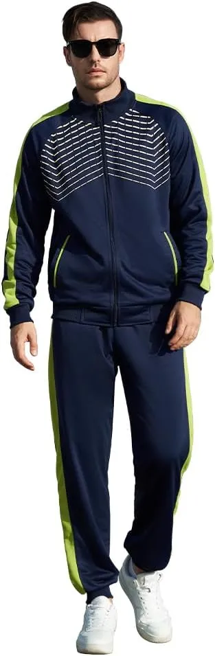 TOLOER Men's Activewear Full Zip Warm Tracksuit Sports Set Casual Sweat Suit