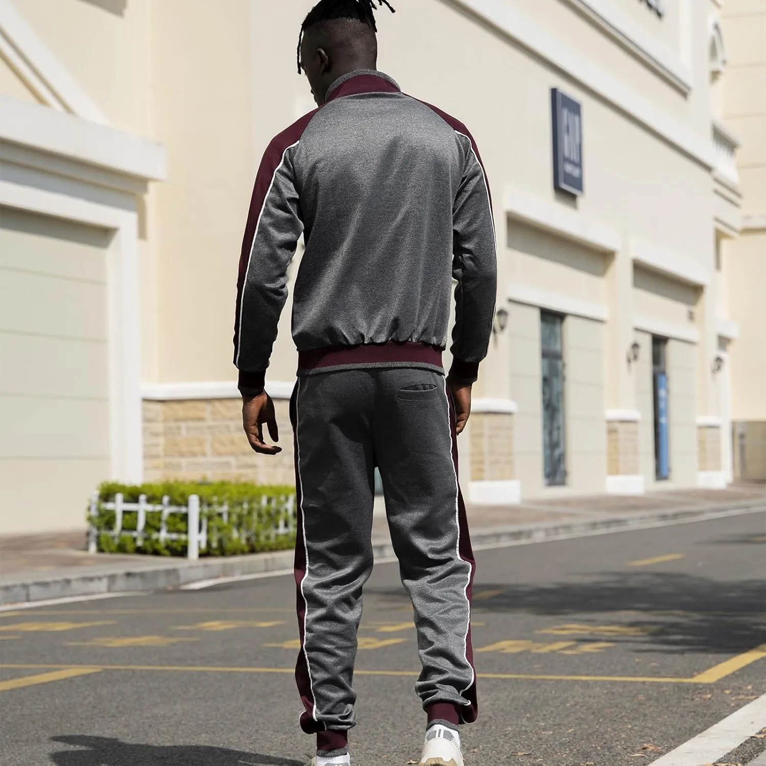 TOLOER Men's Activewear Full Zip Warm Tracksuit Sports Set Casual Sweat Suit