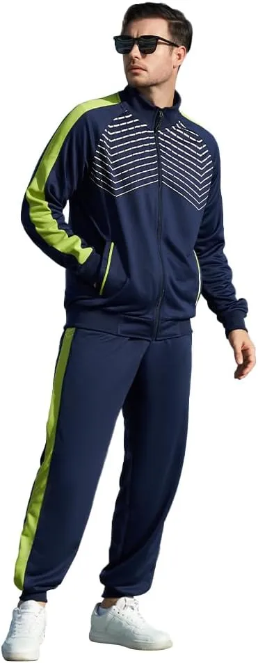 TOLOER Men's Activewear Full Zip Warm Tracksuit Sports Set Casual Sweat Suit