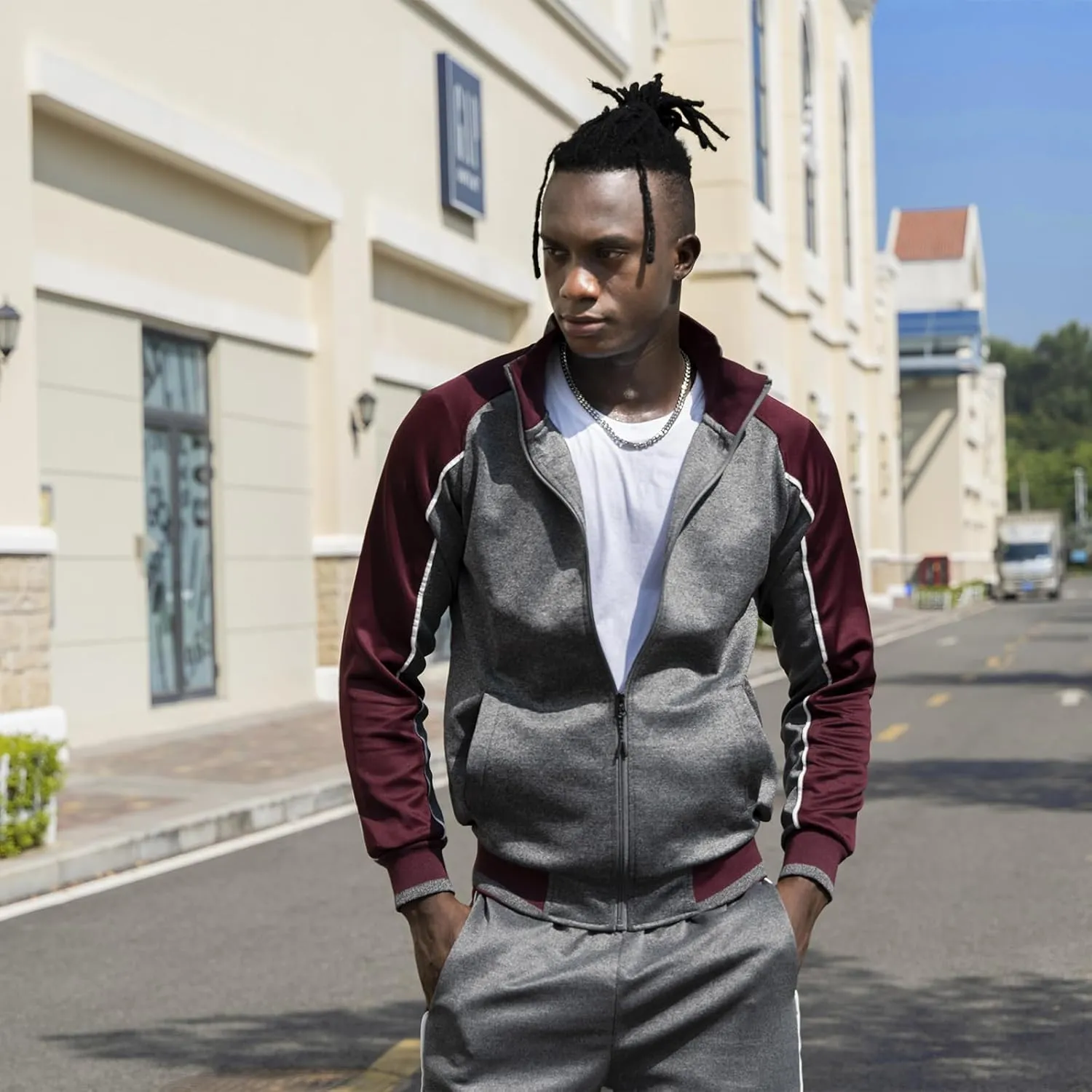 TOLOER Men's Activewear Full Zip Warm Tracksuit Sports Set Casual Sweat Suit