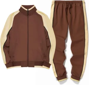 TOLOER Men's Activewear Full Zip Warm Tracksuit Sports Set Casual Sweat Suit