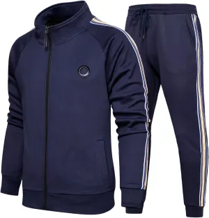 TOLOER Men's Activewear Full Zip Warm Tracksuit Sports Set Casual Sweat Suit