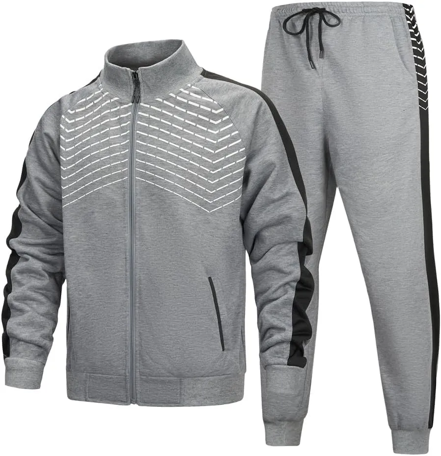 TOLOER Men's Activewear Full Zip Warm Tracksuit Sports Set Casual Sweat Suit