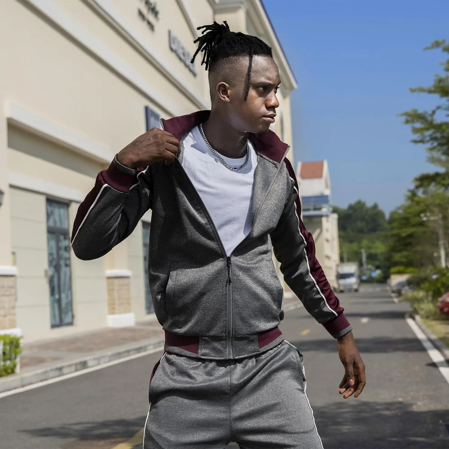 TOLOER Men's Activewear Full Zip Warm Tracksuit Sports Set Casual Sweat Suit