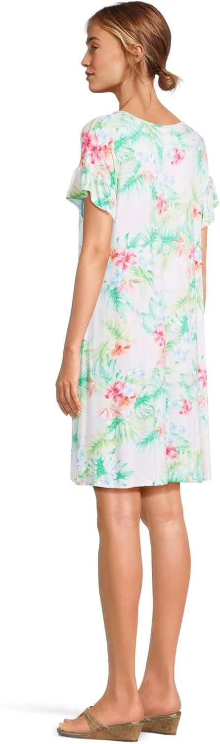 Tommy Bahama Women's Sleeve Short Knit Sleep Dress